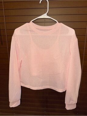 Women's Shein Light Pink Long Sleeve Knit Top